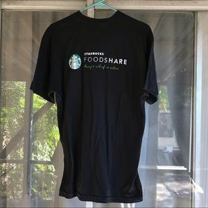 LOT OF 2 Starbucks Foodshare shirts xl & 2XL Black
